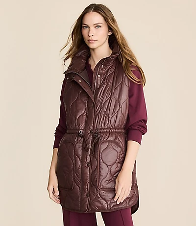 Lou & Grey Quilted Long Pocket Vest