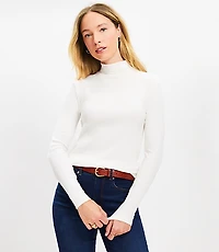Ribbed Mock Neck Top