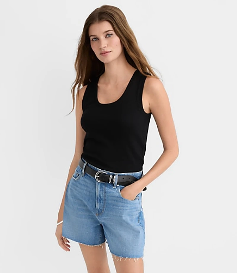 Perfect Ribbed Scoop Neck Tank Top