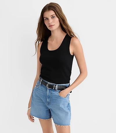 Perfect Ribbed Scoop Neck Tank Top