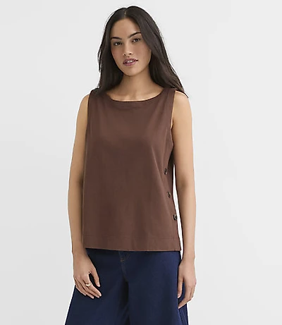 Side Button Tank Top