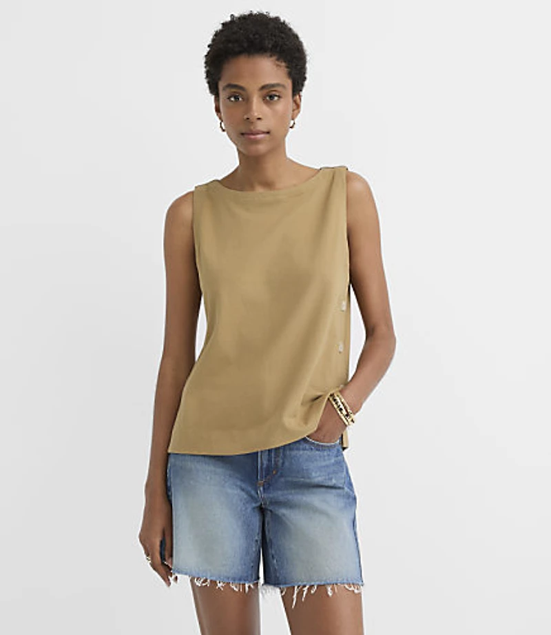 Side Button Tank Top
