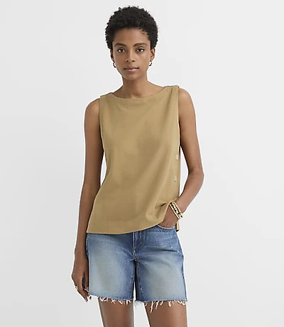 Side Button Tank Top