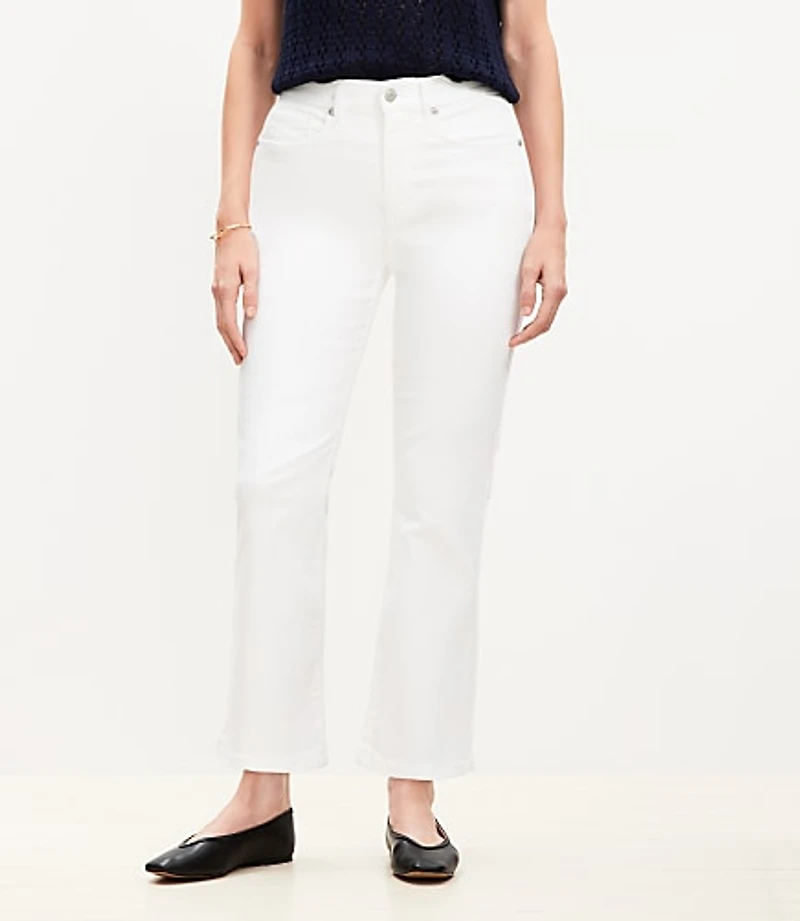 Curvy High Rise Kick Crop Jeans White