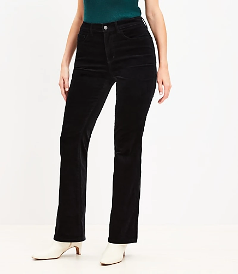 Curvy Five Pocket Slim Flare Pants Velvet