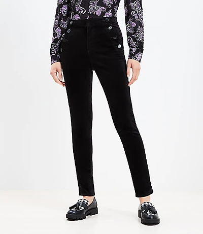 Curvy Mariner Skinny Pants Velvet