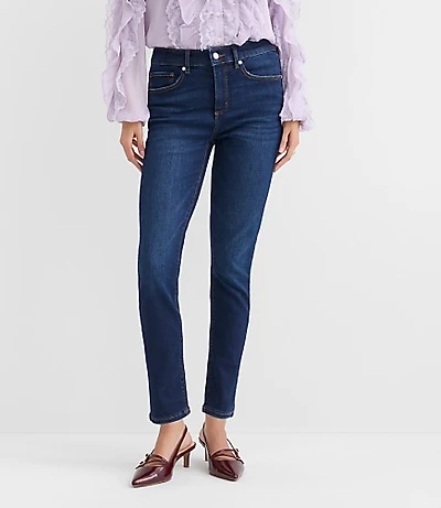 Curvy Mid Rise Skinny Jeans Vintage Dark Wash
