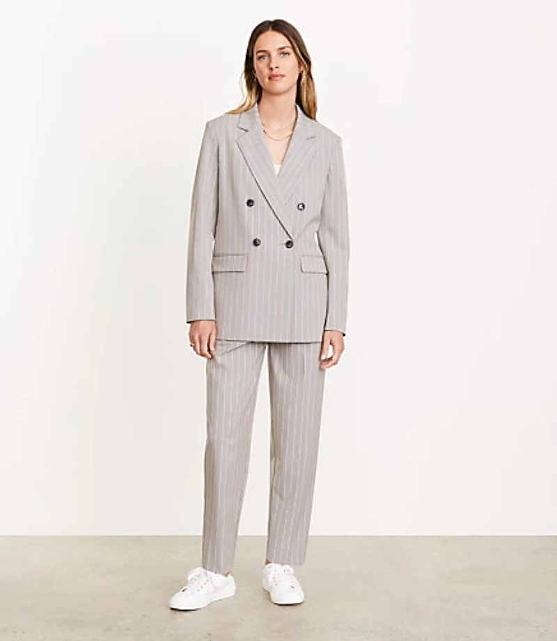 LOFT Versa Striped Seasonless Stretch Double Breasted Blazer