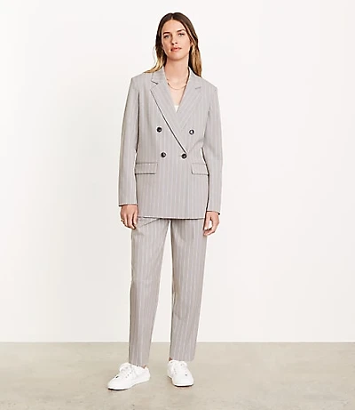 LOFT Versa Striped Seasonless Stretch Double Breasted Blazer
