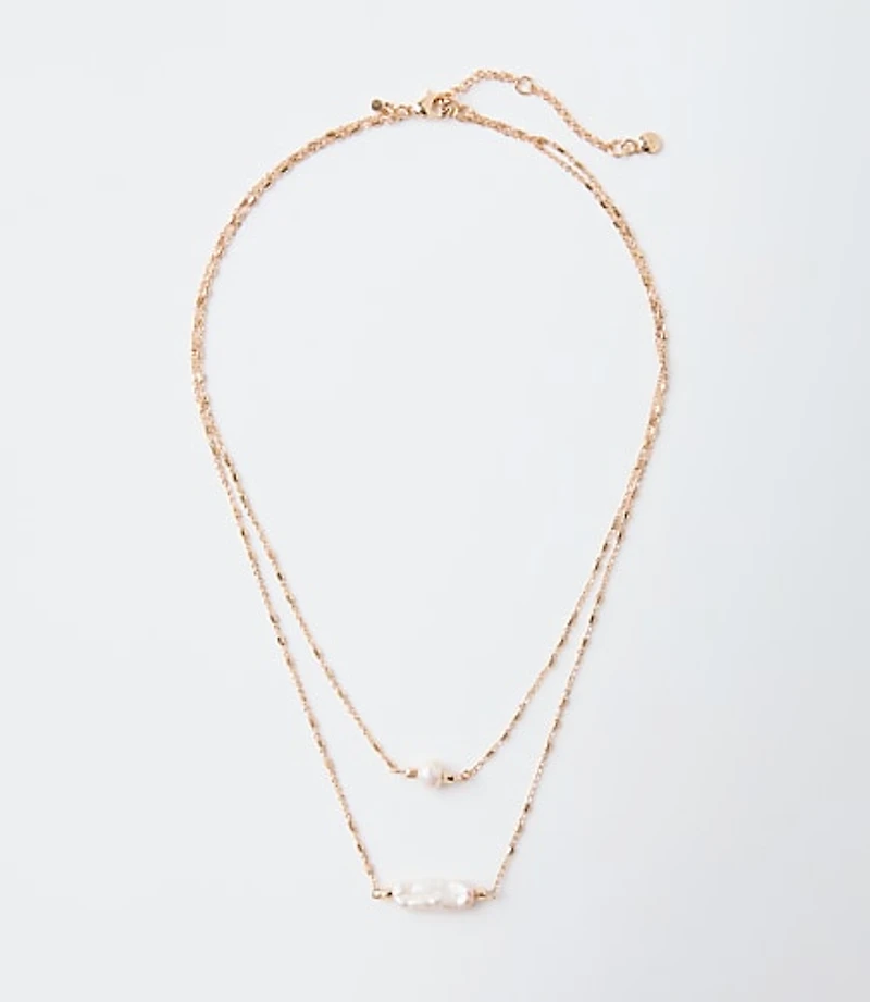 Pearlized Layered Necklace