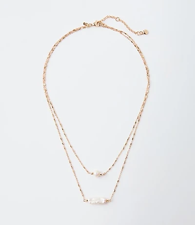 Pearlized Layered Necklace
