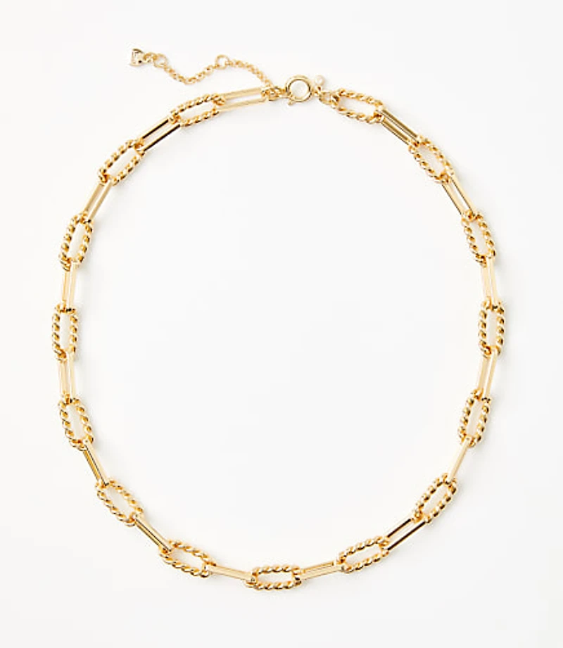 Textured Chain Link Necklace