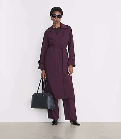 LOFT Versa Crepe Drape Oversized Trench Coat