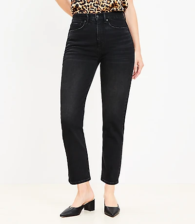 Curvy High Rise Slim Jeans Washed Black