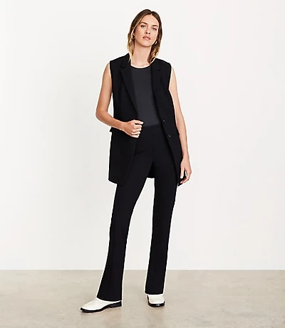 Petite LOFT Versa Ponte Deluxe Split Hem Slim Pants