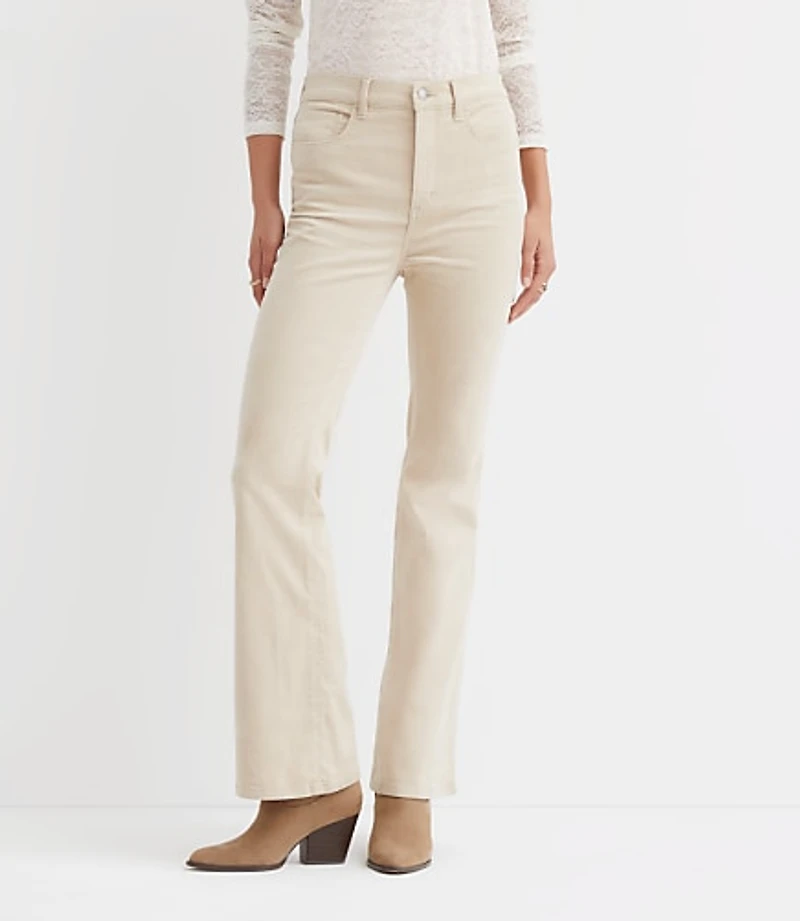 Petite Curvy Slim Flare Pants Corduroy
