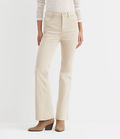Petite Curvy Slim Flare Pants Corduroy
