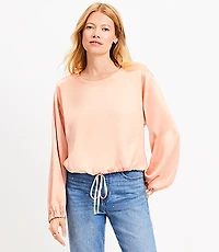 Satin Drawstring Blouse