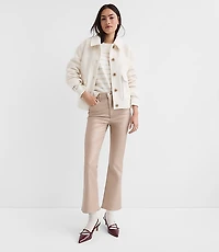 Coated High Rise Kick Crop Jeans Gold