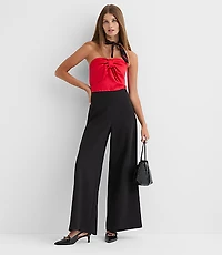 Petite Darted Palazzo Pants Doubleface
