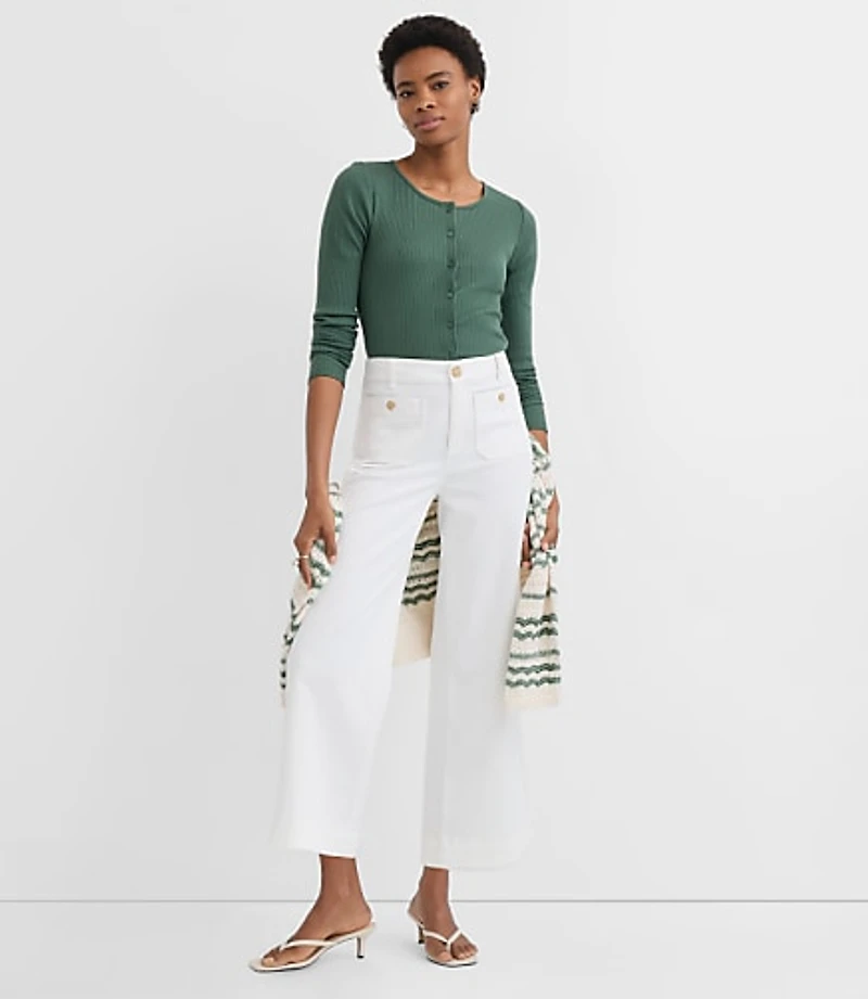 Palmer Wide Leg Crop Pants Twill