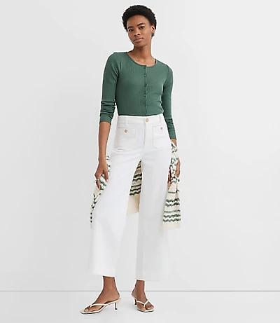 Palmer Wide Leg Crop Pants Twill
