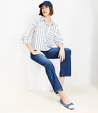 Petite Striped Poplin Modern Pocket Shirt