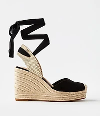 Lace Up Espadrille Wedges
