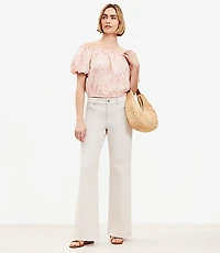 Mid Rise Wide Leg Jeans Washed Pink