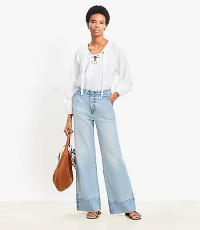 High Rise Wide Leg Jeans Vintage Light Indigo Wash