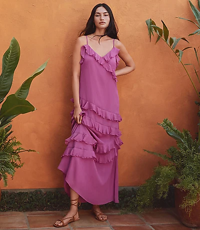 Ruffle Strappy Maxi Dress
