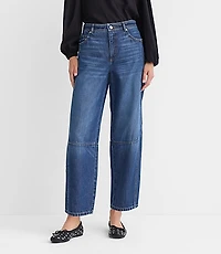 Curvy High Rise Barrel Jeans Dark Wash