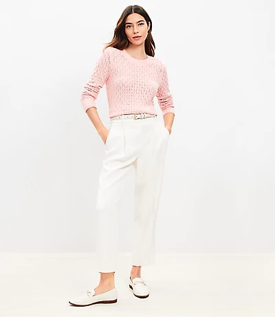 Pleated Tapered Pants Crepe