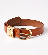 Molded Buckle Leather Belt