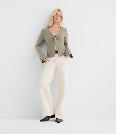 Rivete Tall High Rise Wide Leg Jeans Ivory
