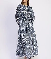 En Saison Rosalie Mixed Media Midi Dress