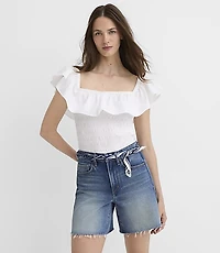 Poplin Smocked Off The Shoulder Top
