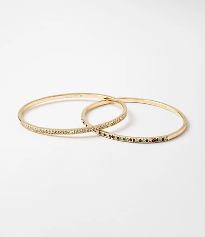 Pave Bangle Bracelet Set