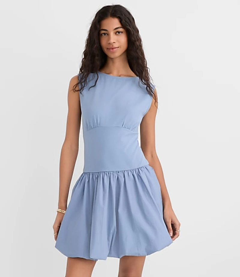 Petite Mixed Media Bubble Dress