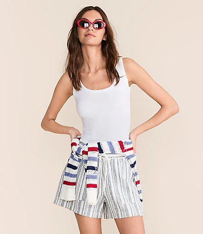 Lou & Grey Striped Linen Cotton Shorts