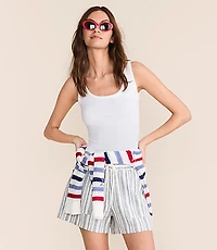 Lou & Grey Striped Linen Cotton Shorts
