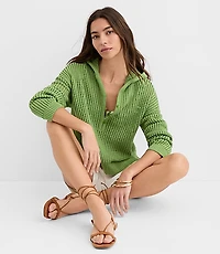 Petite LOFT Beach Mesh Stitch Hoodie