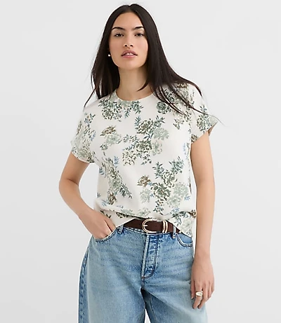 Floral Refined Wedge Sweater Tee
