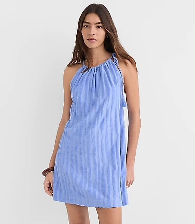 LOFT Beach Striped Terry Mini Halter Dress