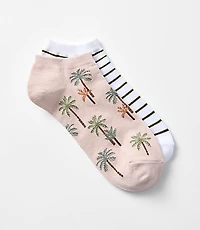 Palm & Stripe Sneaker Sock Set