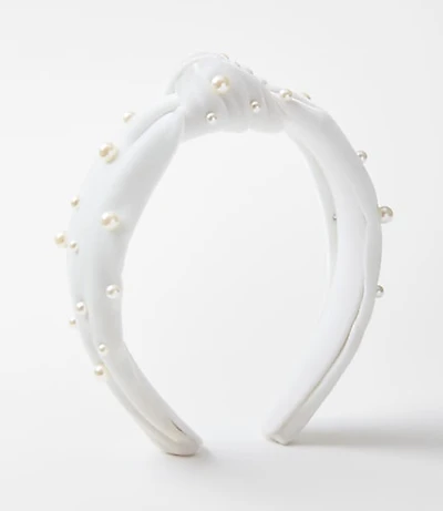 Pearlized Velvet Knot Headband