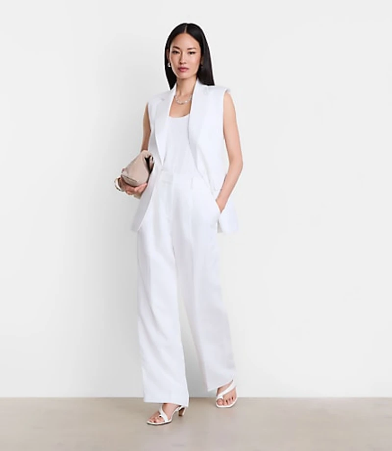 Petite LOFT Versa Luxe Lyocell Linen Sleeveless Blazer