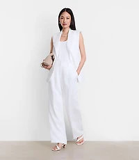 Petite LOFT Versa Luxe Lyocell Linen Sleeveless Blazer