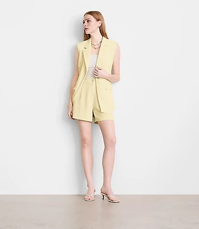 Petite LOFT Versa Crepe Drape Sleeveless Blazer