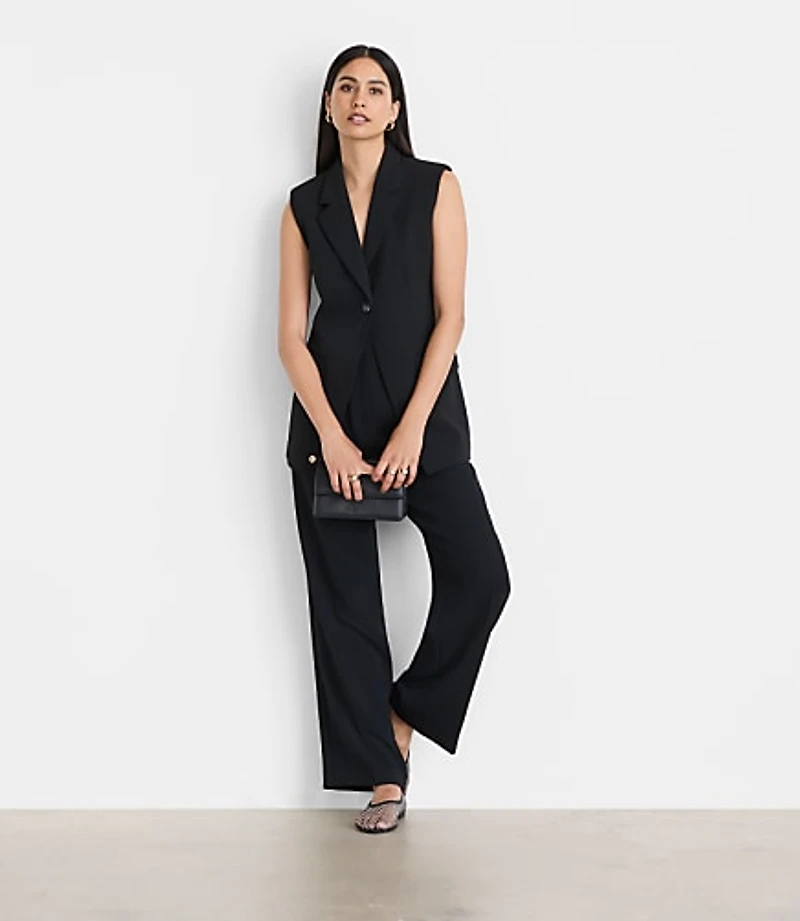 Petite LOFT Versa Crepe Drape Sleeveless Blazer